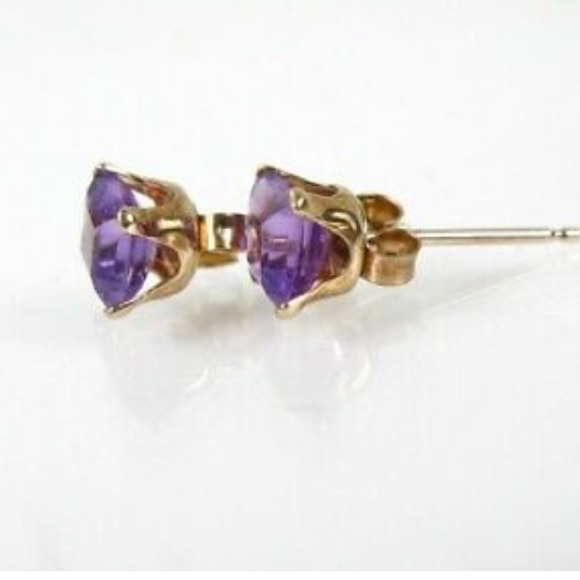 ❌❌❌SOLD❌❌❌❌10  KARAT YELLOW GOLD AMETHYST EARRINGS - Picture 6 of 8